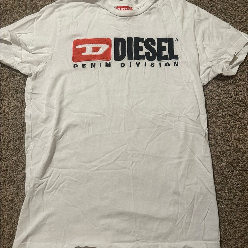 Diesel White Graphic Tee for Men